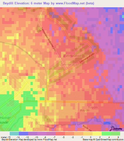 Beydili,Azerbaijan Elevation Map