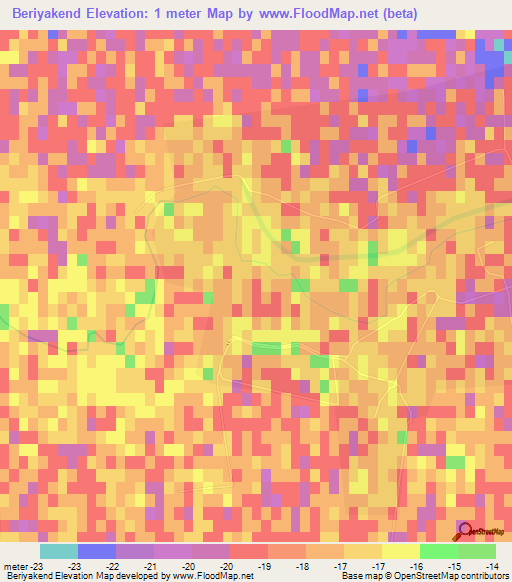 Beriyakend,Azerbaijan Elevation Map