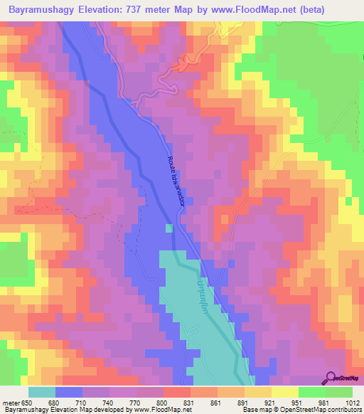 Bayramushagy,Azerbaijan Elevation Map