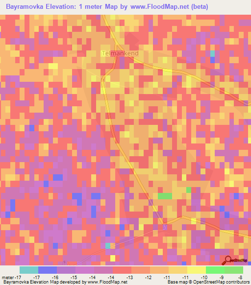 Bayramovka,Azerbaijan Elevation Map
