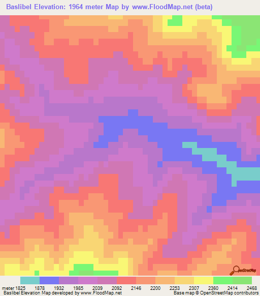 Baslibel,Azerbaijan Elevation Map