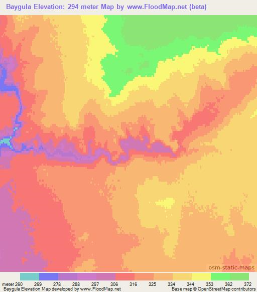 Baygula,Kazakhstan Elevation Map