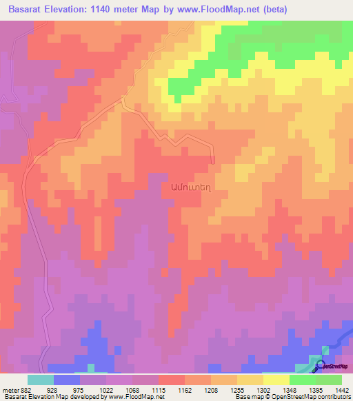 Basarat,Azerbaijan Elevation Map