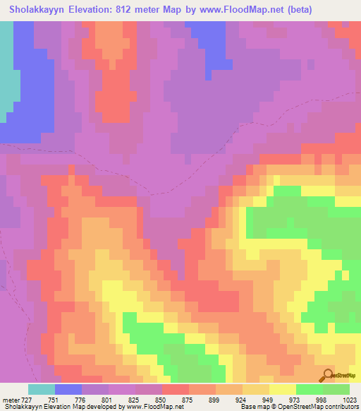 Sholakkayyn,Kazakhstan Elevation Map