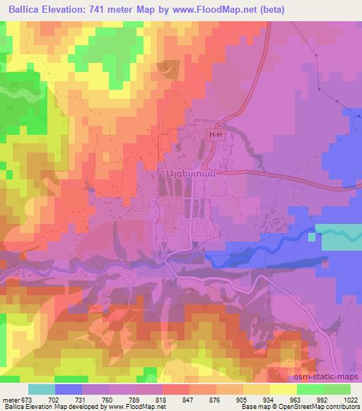 Ballica,Azerbaijan Elevation Map