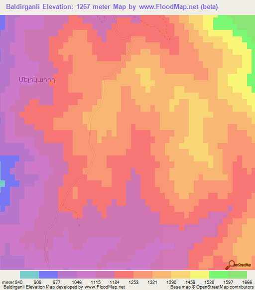 Baldirganli,Azerbaijan Elevation Map