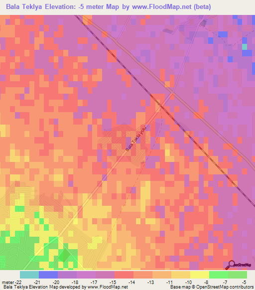 Bala Teklya,Azerbaijan Elevation Map