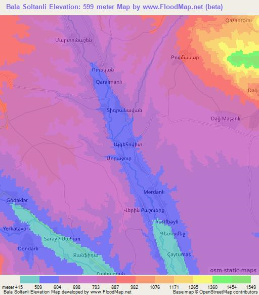 Bala Soltanli,Azerbaijan Elevation Map
