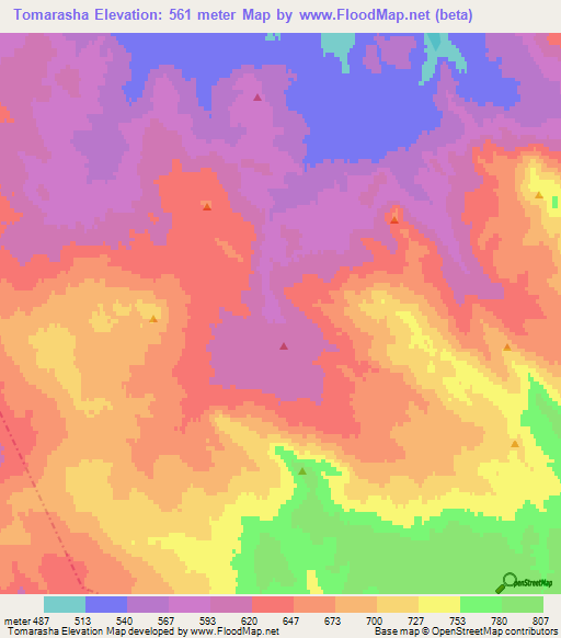 Tomarasha,Kazakhstan Elevation Map