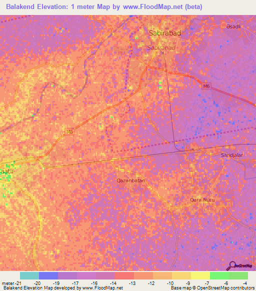 Balakend,Azerbaijan Elevation Map