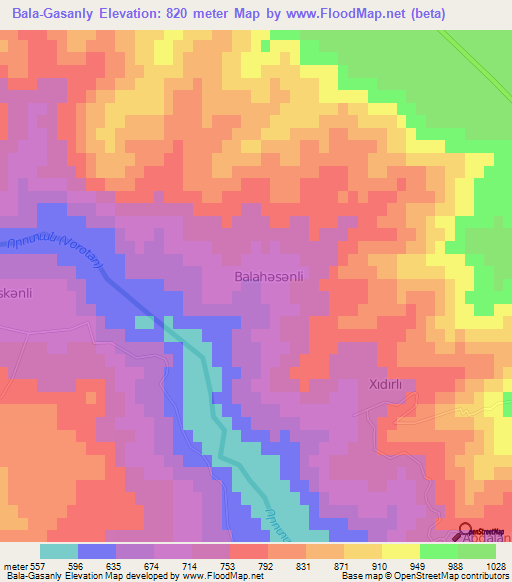 Bala-Gasanly,Azerbaijan Elevation Map