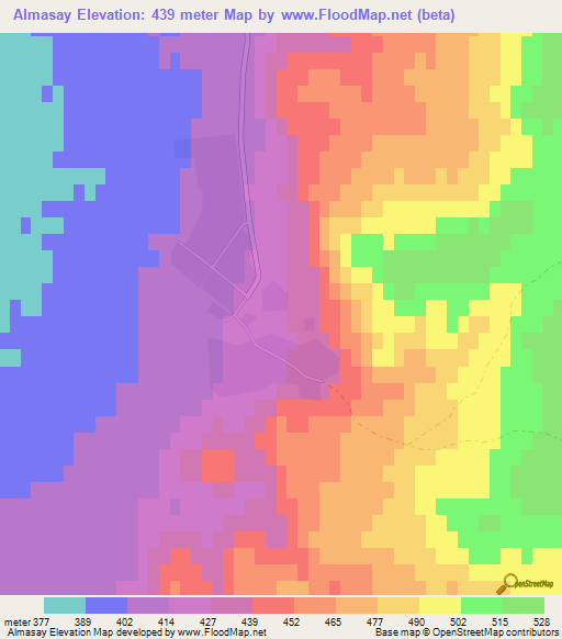 Almasay,Kazakhstan Elevation Map
