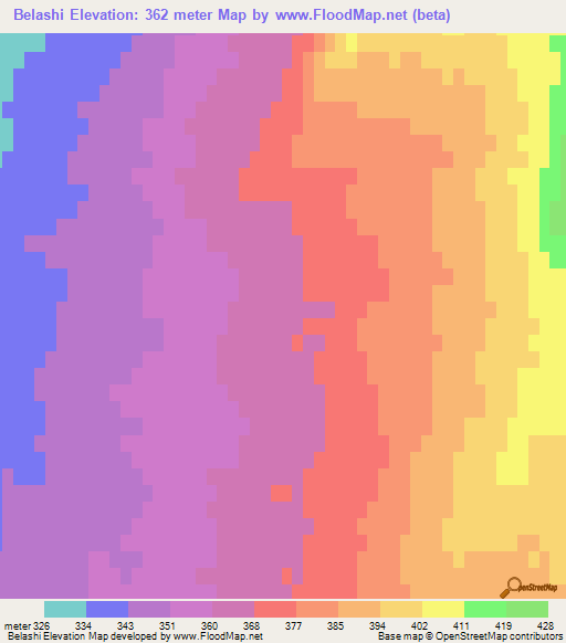 Belashi,Kazakhstan Elevation Map
