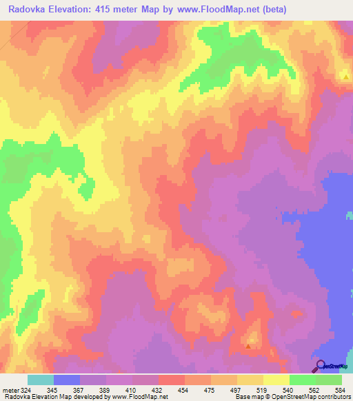 Radovka,Kazakhstan Elevation Map