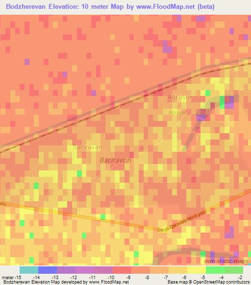 Bodzherevan,Azerbaijan Elevation Map