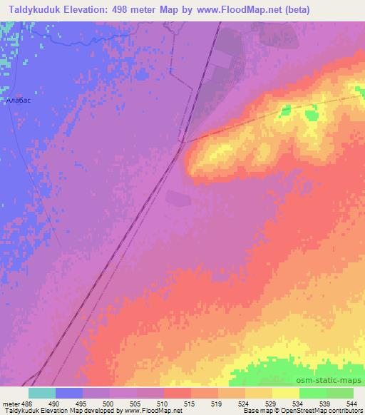 Taldykuduk,Kazakhstan Elevation Map