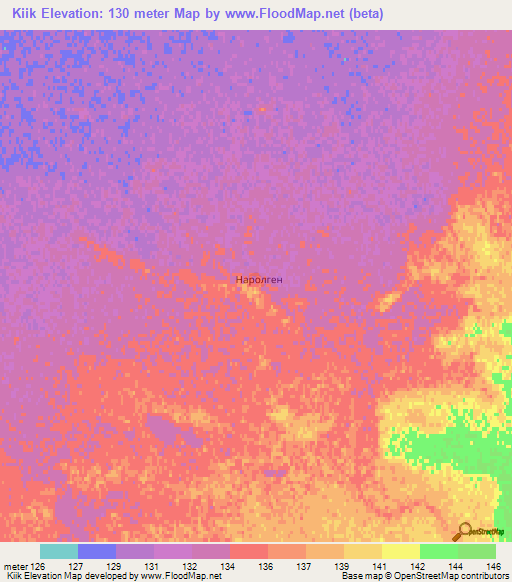 Kiik,Kazakhstan Elevation Map
