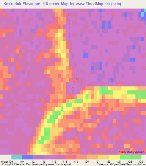 Koskuduk,Kazakhstan Elevation Map