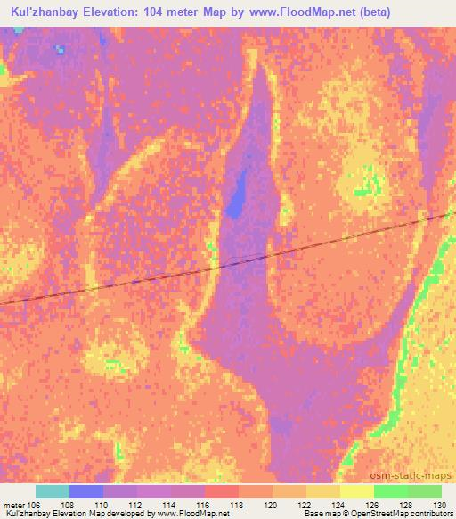 Kul'zhanbay,Kazakhstan Elevation Map