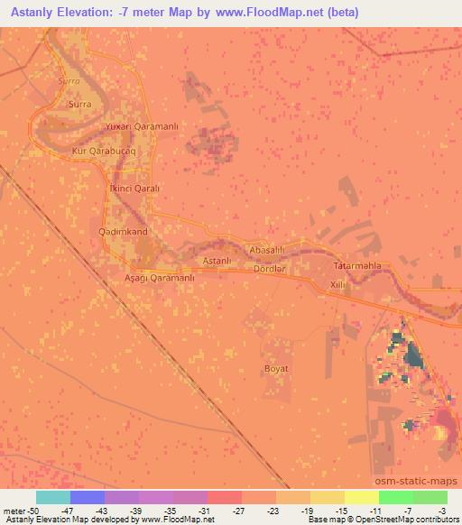 Astanly,Azerbaijan Elevation Map