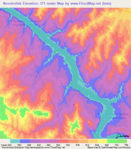 Novotroitsk,Kazakhstan Elevation Map