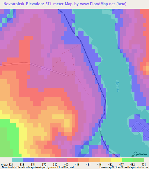 Novotroitsk,Kazakhstan Elevation Map
