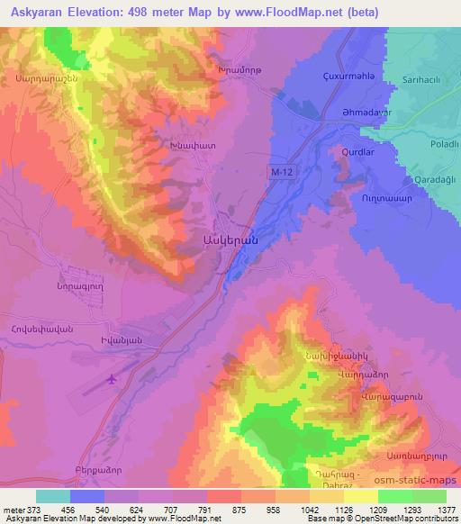 Askyaran,Azerbaijan Elevation Map