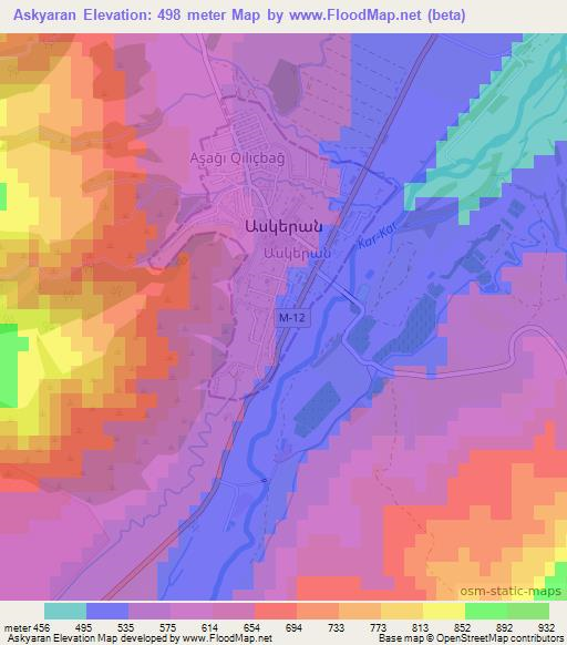 Askyaran,Azerbaijan Elevation Map