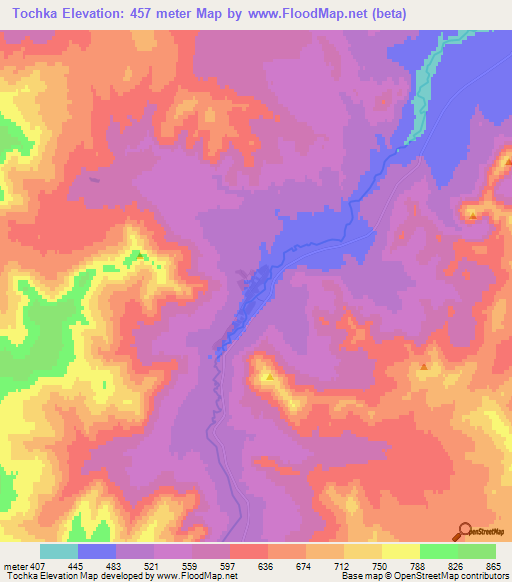 Tochka,Kazakhstan Elevation Map