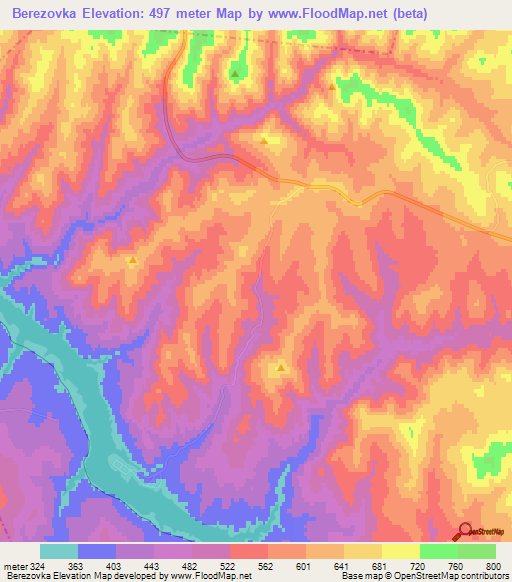 Berezovka,Kazakhstan Elevation Map