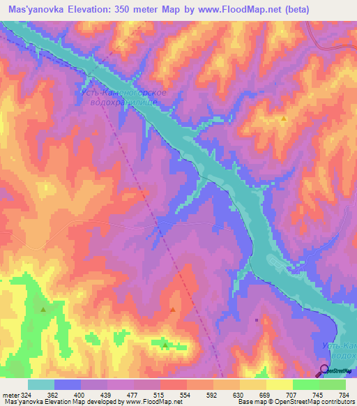 Mas'yanovka,Kazakhstan Elevation Map
