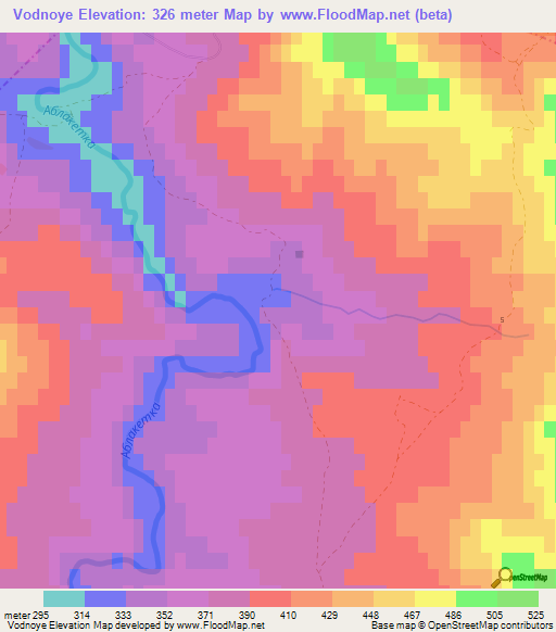 Vodnoye,Kazakhstan Elevation Map