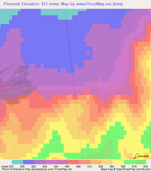 Pitomnik,Kazakhstan Elevation Map