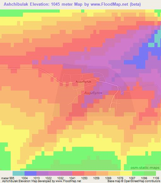 Ashchibulak,Kazakhstan Elevation Map