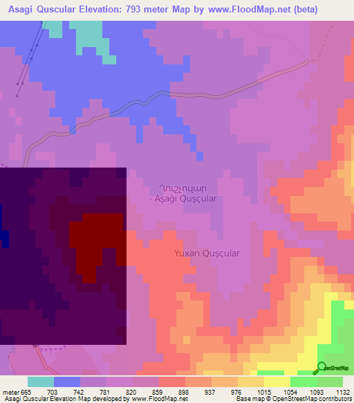 Asagi Quscular,Azerbaijan Elevation Map