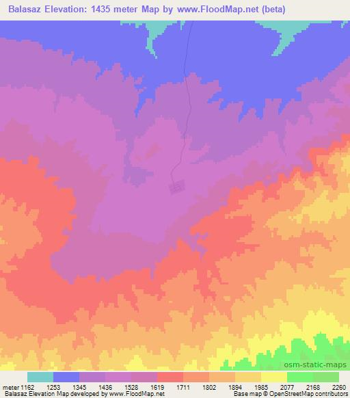 Balasaz,Kazakhstan Elevation Map