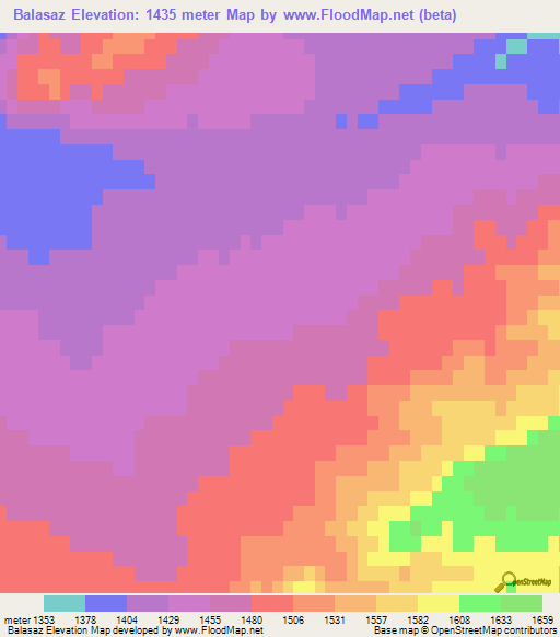Balasaz,Kazakhstan Elevation Map