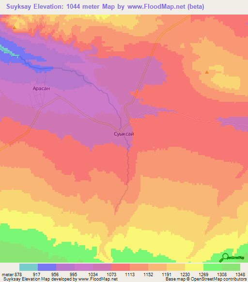 Suyksay,Kazakhstan Elevation Map