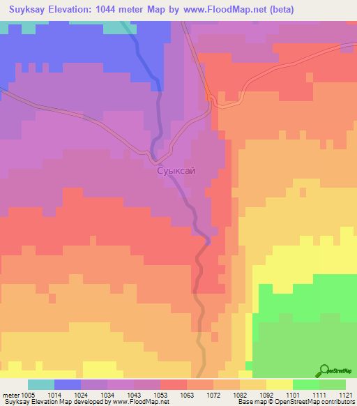 Suyksay,Kazakhstan Elevation Map