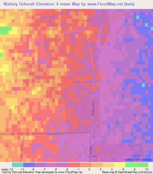 Nizhniy Dzhurali,Azerbaijan Elevation Map