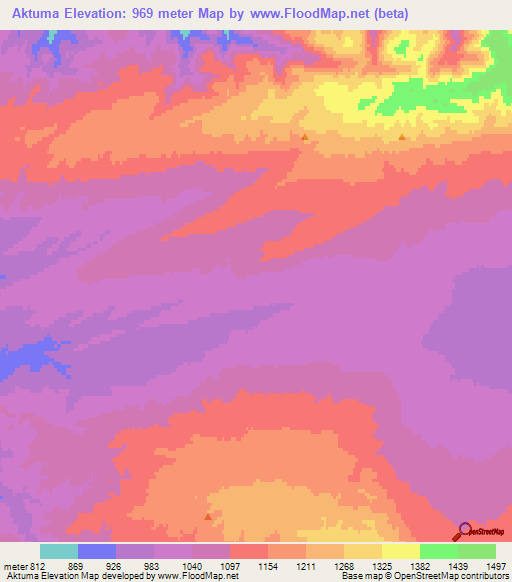 Aktuma,Kazakhstan Elevation Map
