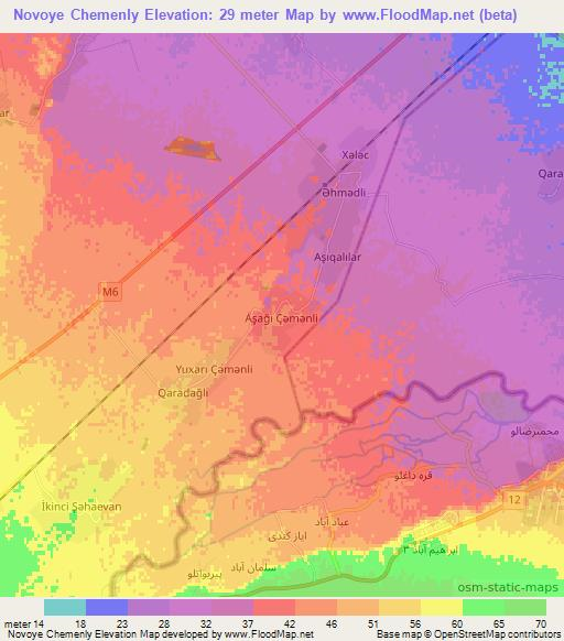 Novoye Chemenly,Azerbaijan Elevation Map