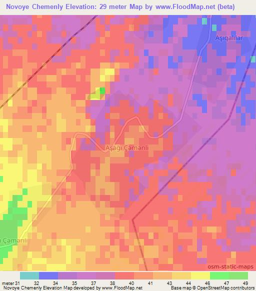 Novoye Chemenly,Azerbaijan Elevation Map