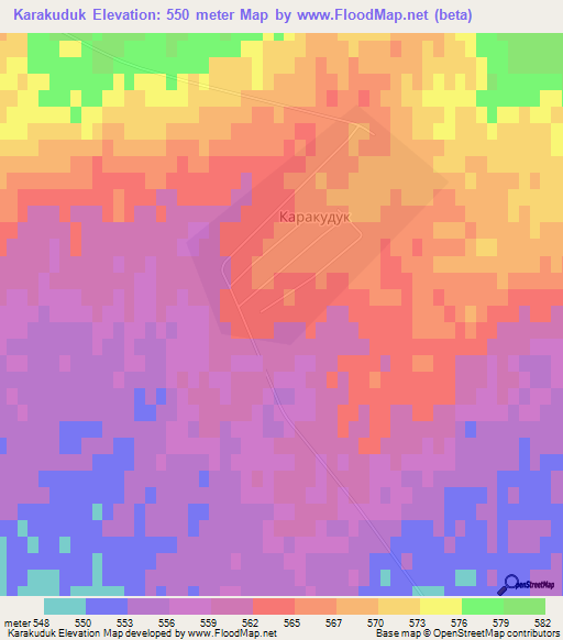 Karakuduk,Kazakhstan Elevation Map