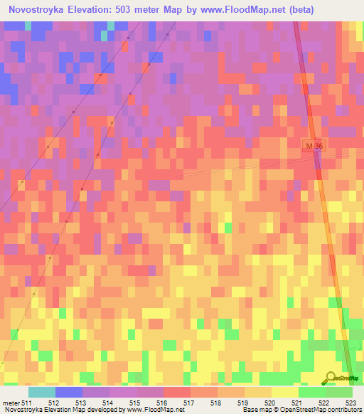 Novostroyka,Kazakhstan Elevation Map