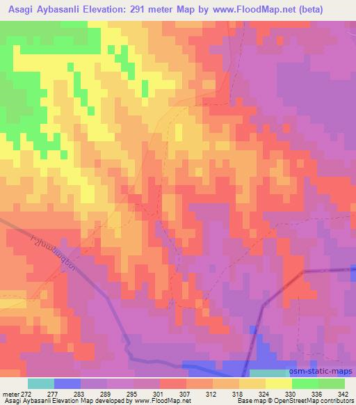 Asagi Aybasanli,Azerbaijan Elevation Map