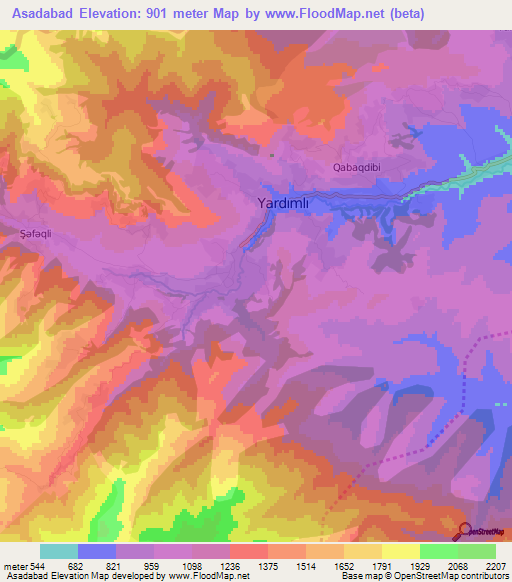 Asadabad,Azerbaijan Elevation Map