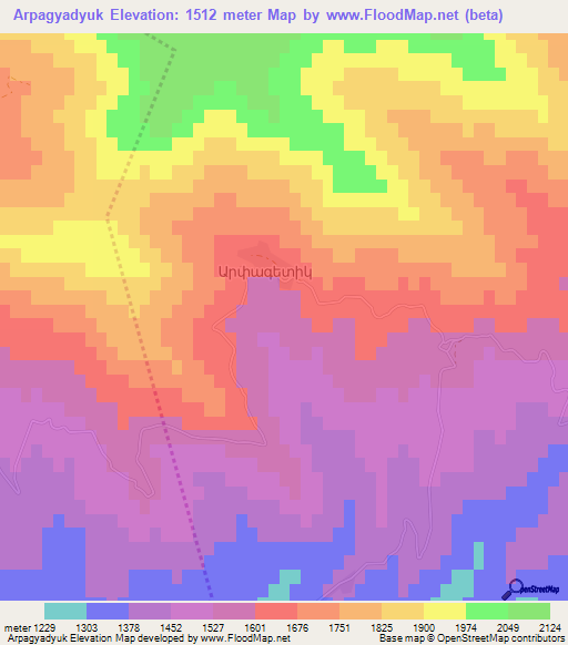 Arpagyadyuk,Azerbaijan Elevation Map