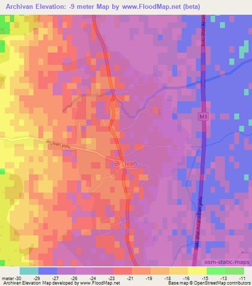 Archivan,Azerbaijan Elevation Map