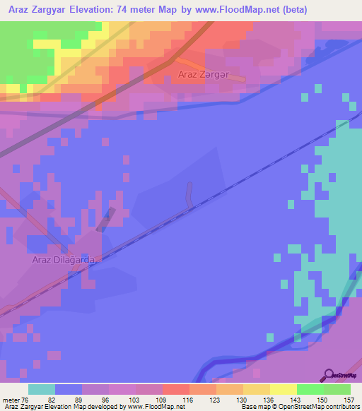 Araz Zargyar,Azerbaijan Elevation Map